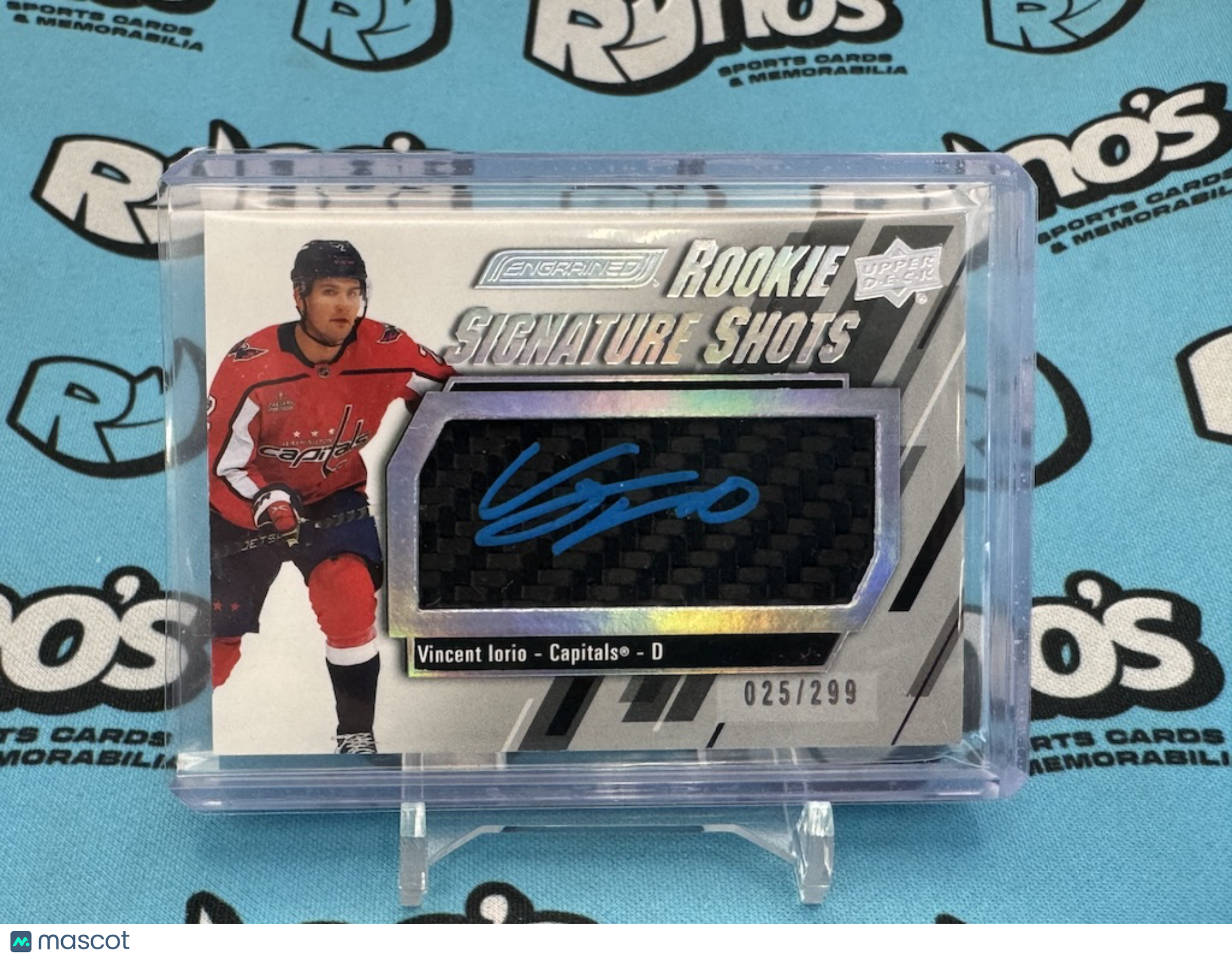 2023 Upper Deck Engrained Hockey Vincent Iorio Rookie Auto Silver Stick /299