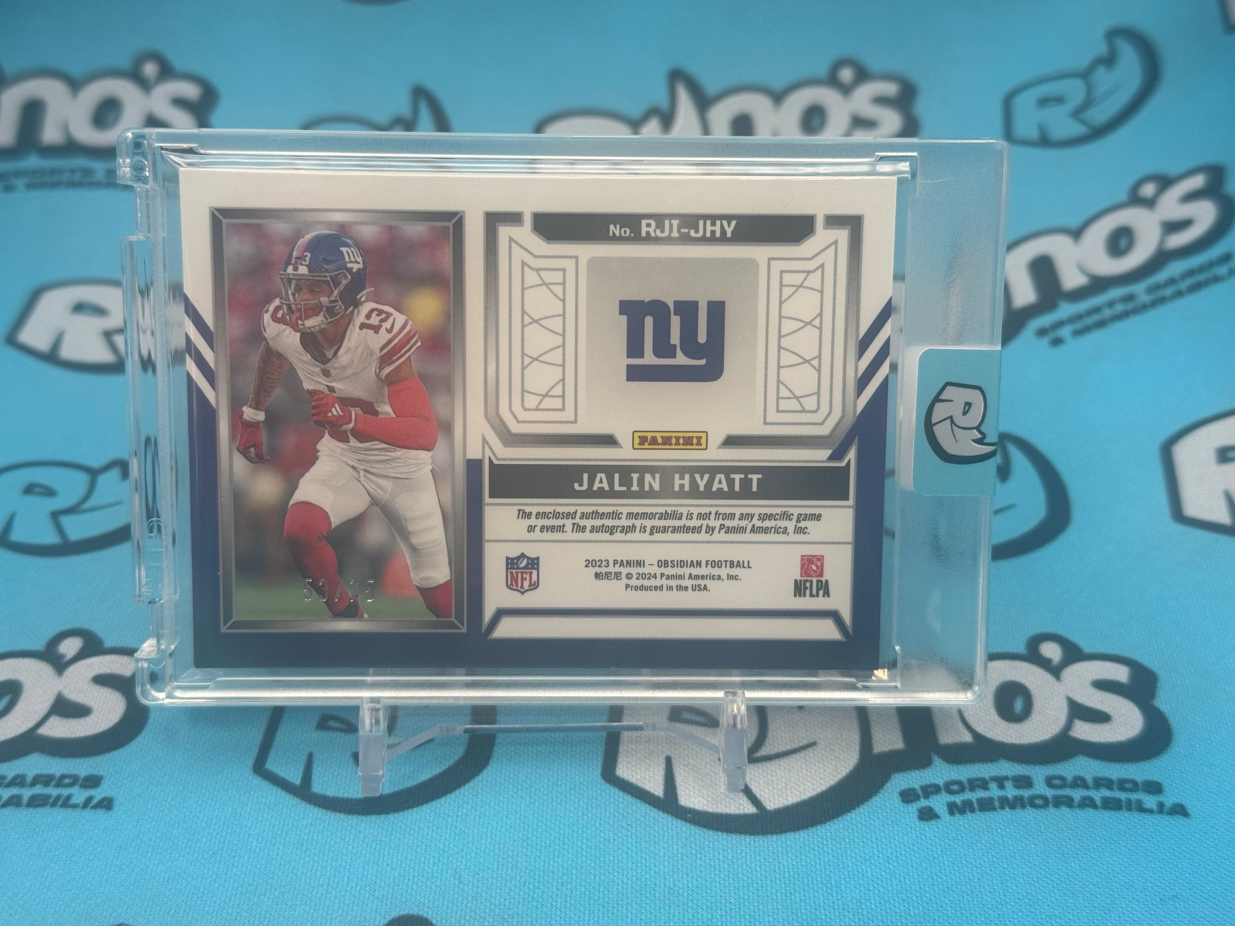 2023 Panini Obsidian Jalin Hyatt #RJI-JHY RC Patch