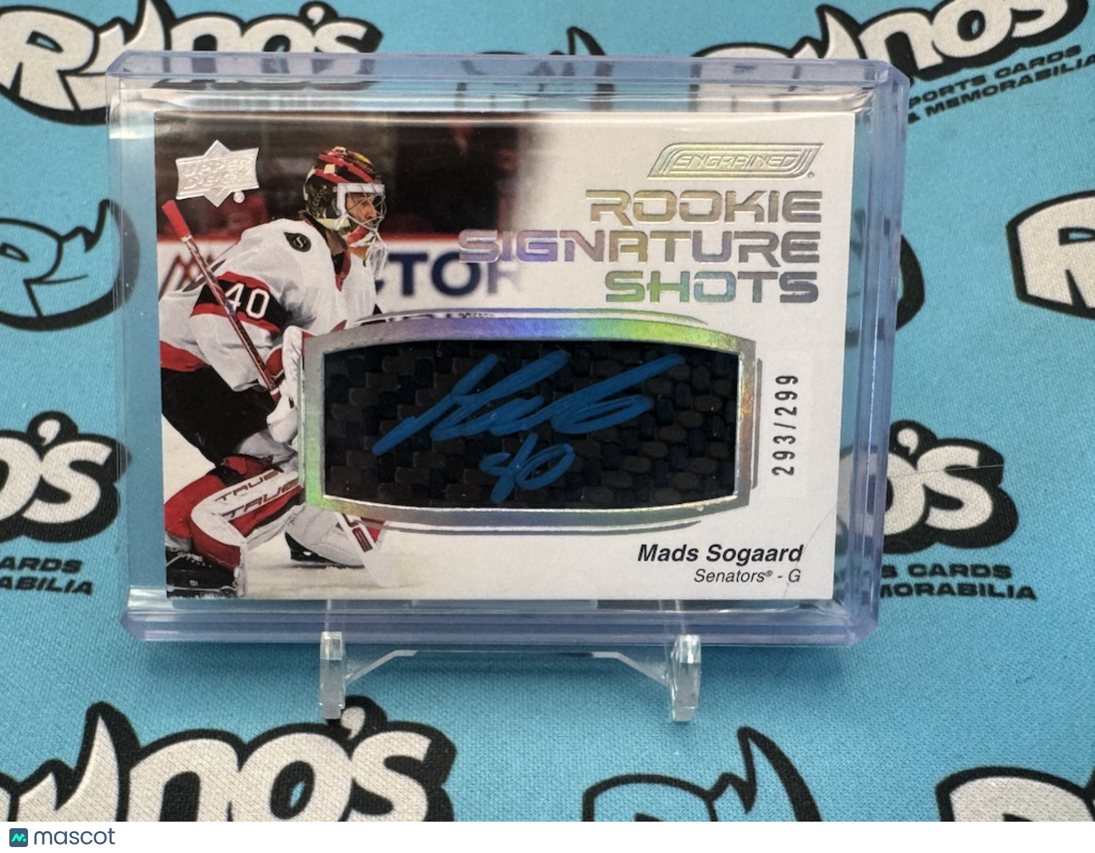 2023-24 Upper Deck Engrained Hockey Mads Sogaard Rookie Auto Silver Stick /299