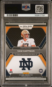 2024 Panini Prizm Draft Picks Draft Picks Auto Sam Hartman DP Black Gold PSA 10