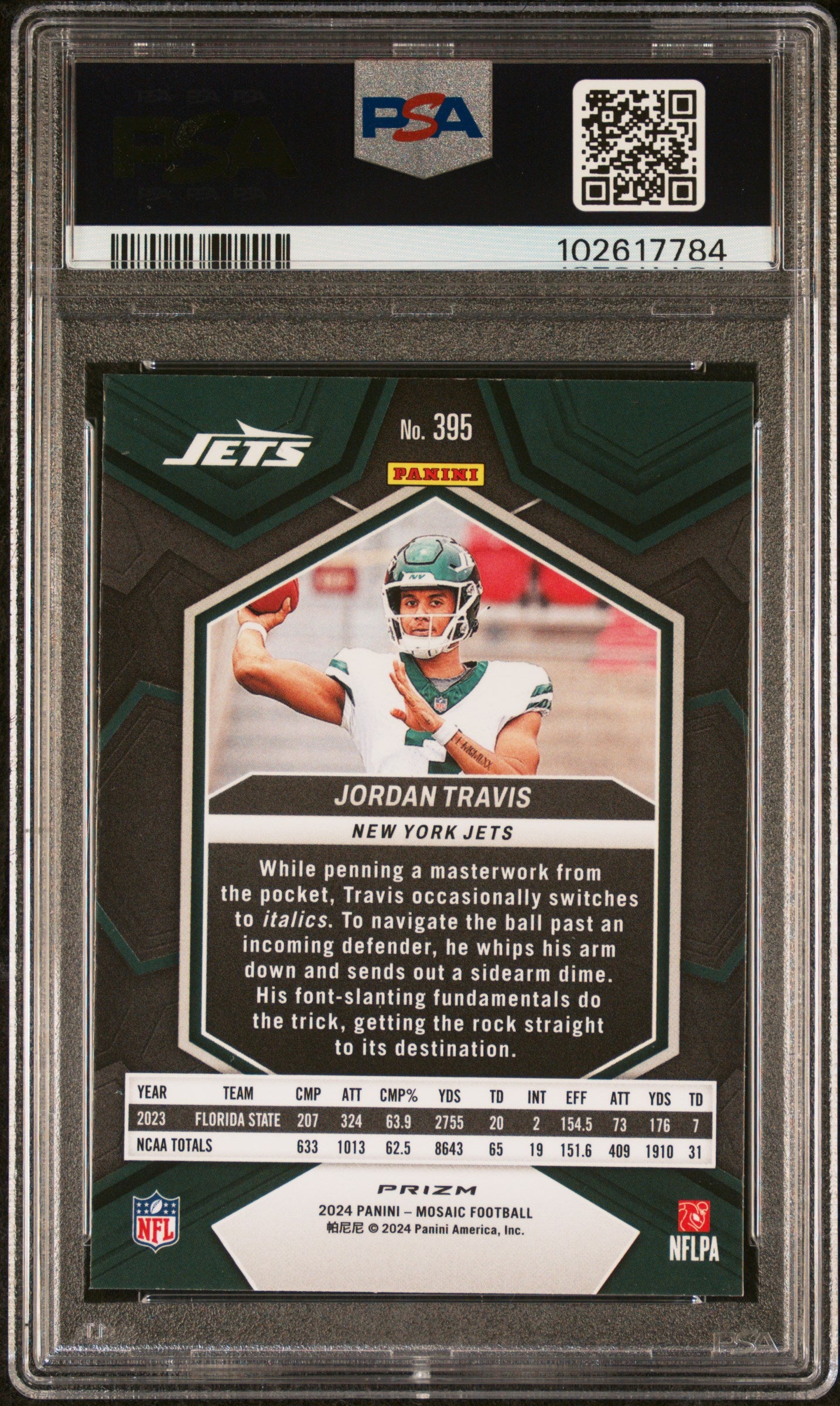 2024 Panini Mosaic Jordan Travis #395 PSA 9