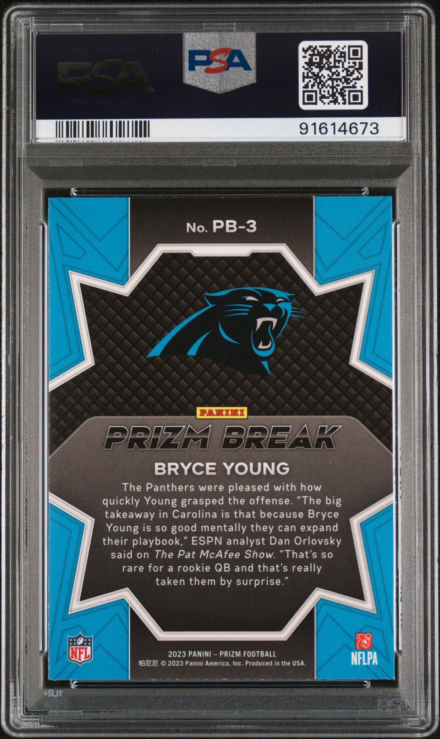 2023 Panini Prizm Prizm Break Bryce Young #PB3 PSA 10
