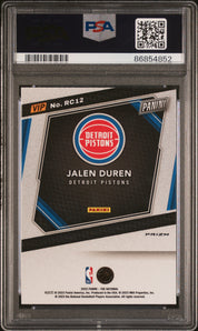 2023 Panini National Vip Gold Rookies Jalen Duren #RC12 White Sparkle RC PSA 10