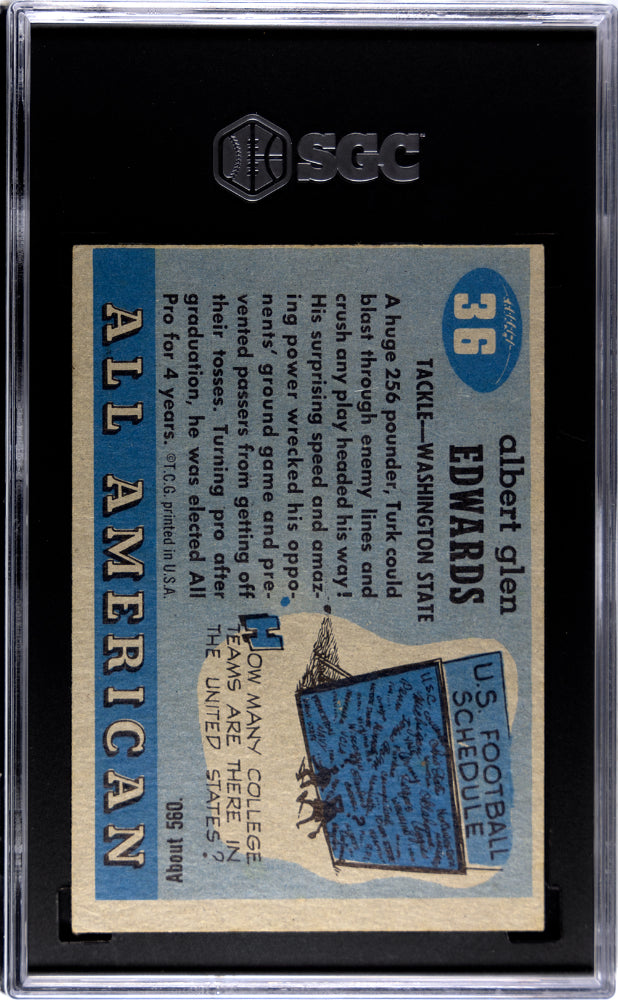 1955 Topps All American Turk Edwards #36 SGC 4.5