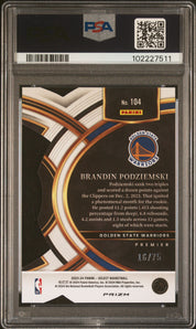 2023 Panini Select Brandin Podziemski #104 Die Cut Neon Green Prizm PSA 10