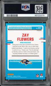 2023 Panini Donruss Zay Flowers #307 Optic Preview Red & Green PSA 10