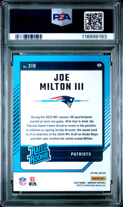 2024 Panini Donruss Joe Milton III #319 Optic Preview Pink PSA 10