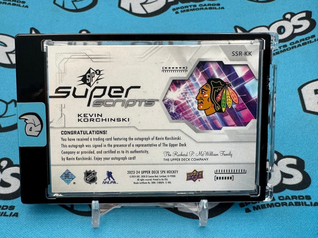 2023-24 Upper Deck SPx Hockey Kevin Korchinski Super Scripts Rookie Auto 13/25