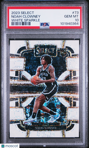 2023 Panini Select Noah Clowney #73 White Sparkle SSP Pop 1 Rookie PSA 10