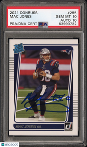 2021 Panini Donruss Mac Jones #255 PSA 10 Auto 10