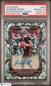 2022 Panini Prizm Desmond Ridder #302 Autograph No Huddle PSA 10 Auto 10