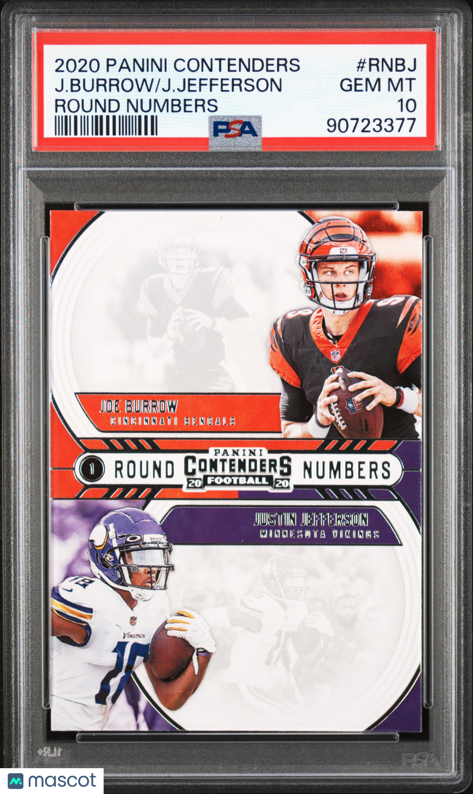 2020 Panini Contenders Round Numbers J. Jefferson J. Burrow #RNBJ PSA 10