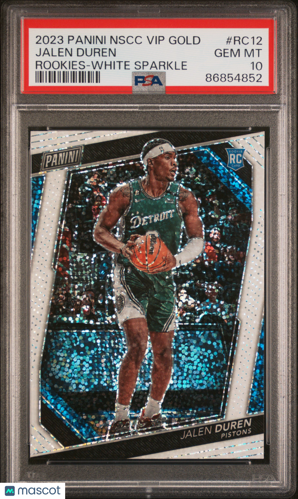 2023 Panini National Vip Gold Rookies Jalen Duren #RC12 White Sparkle RC PSA 10