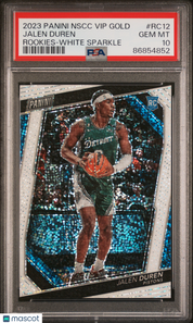 2023 Panini National Vip Gold Rookies Jalen Duren #RC12 White Sparkle RC PSA 10