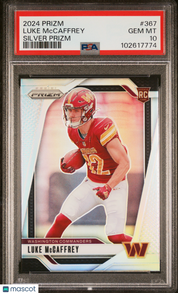 2024 Panini Prizm Luke Mccaffrey #367 Silver PSA 10