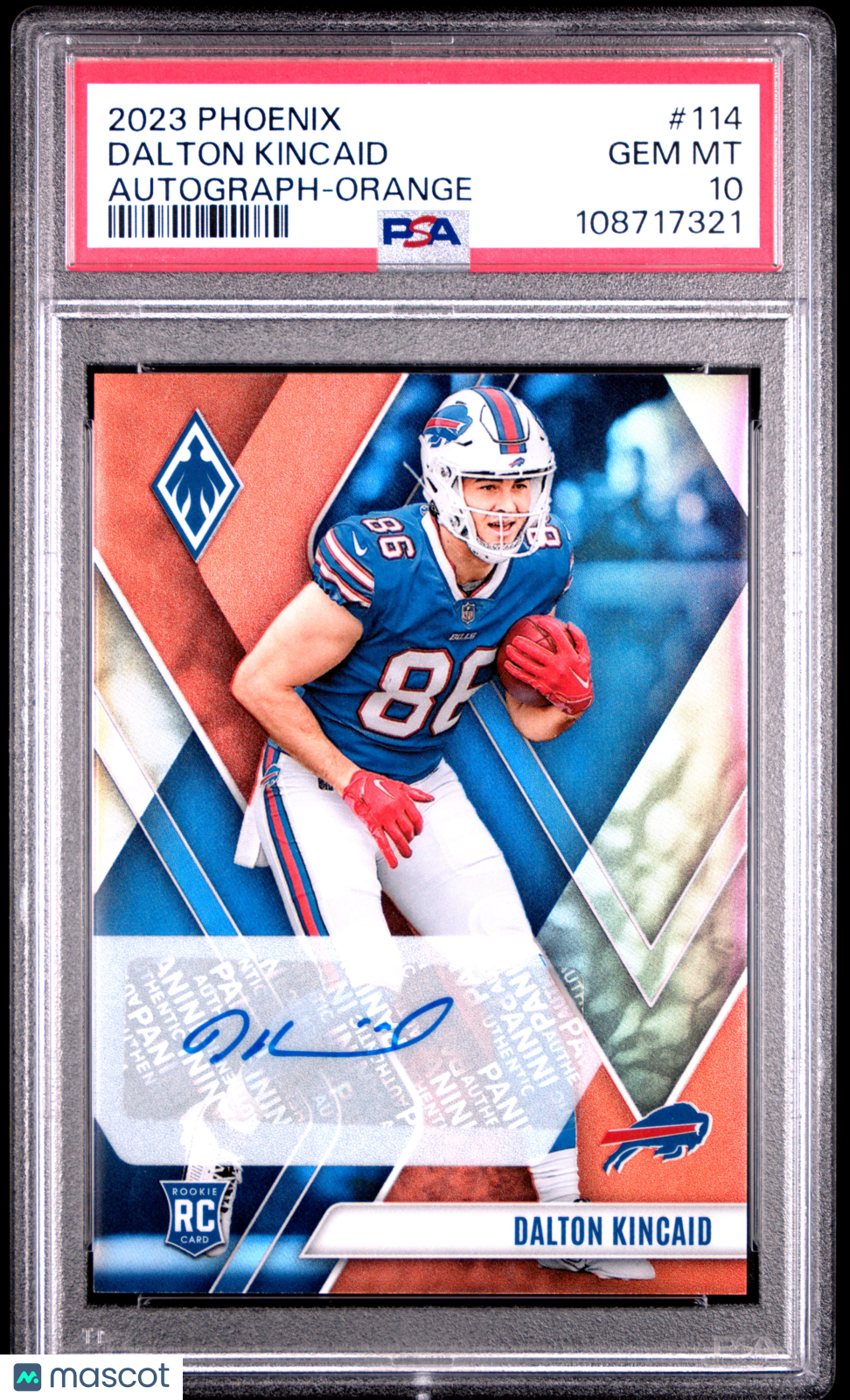 2023 Panini Phoenix Dalton Kincaid #114 Autograph Orange PSA 10