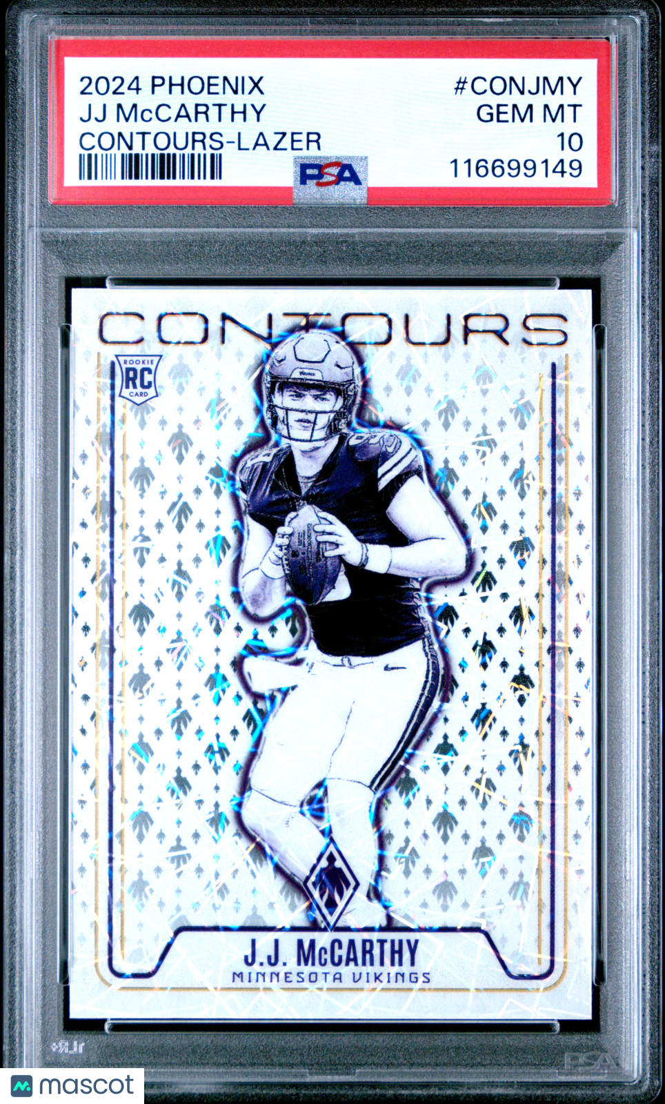 2024 Panini Phoenix Contours JJ Mccarthy #CONJMY Lazer PSA 10