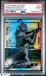 2018 Topps Chrome Ronald Acuna JR. #193 Negative Refractor PSA 9