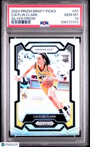 2024 Panini Prizm Draft Picks Caitlin Clark #57 Silver PSA 10