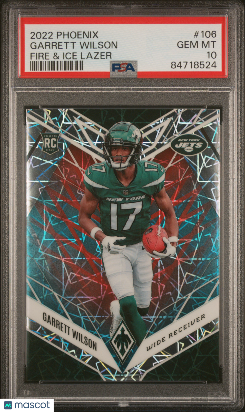 2022 Panini Phoenix Garrett Wilson #106 Fire & Ice Lazer PSA 10