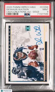2020 Panini Impeccable Canvas Creations Auto Deshaun Watson Gold 1/5 PSA 9