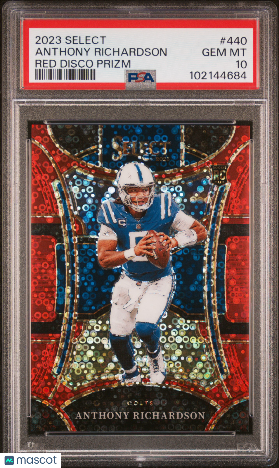 2023 Panini Select Anthony Richardson #440 Red Disco Prizm PSA 10