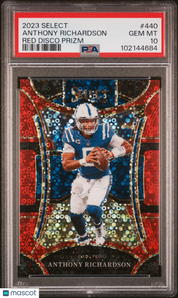 2023 Panini Select Anthony Richardson #440 Red Disco Prizm PSA 10
