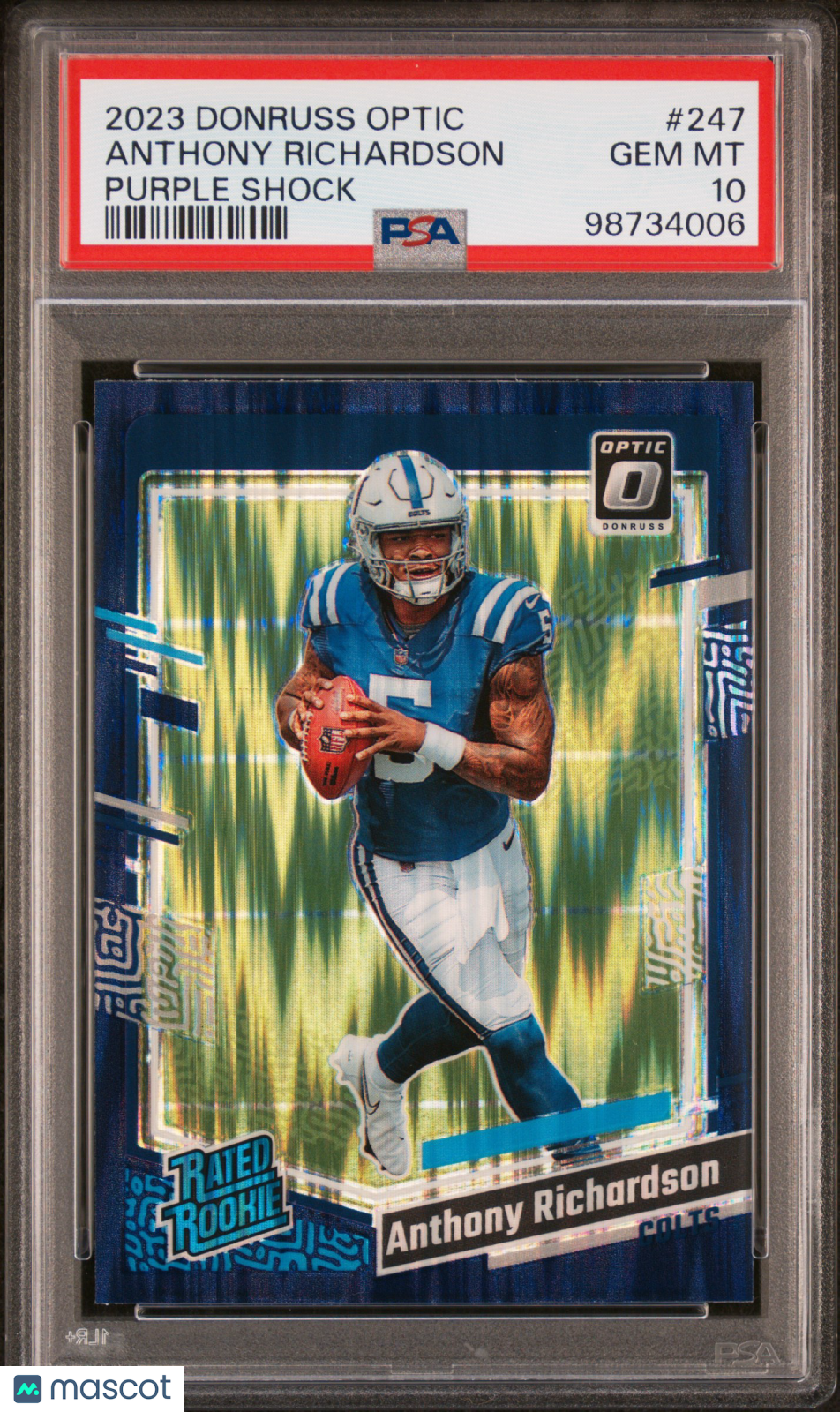2023 Panini Donruss Optic Anthony Richardson #247 Purple Shock PSA 10