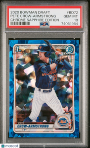 2020 Bowman Draft Chrome Sapphire Edition Pete Crow-Armstrong #BD72 / PSA 10