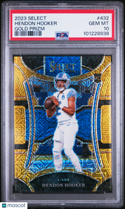 2023 Panini Select Hendon Hooker #432 Gold Prizm PSA 10