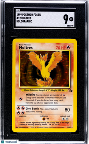 1999 Pokemon Fossil Moltres #12 SGC 9