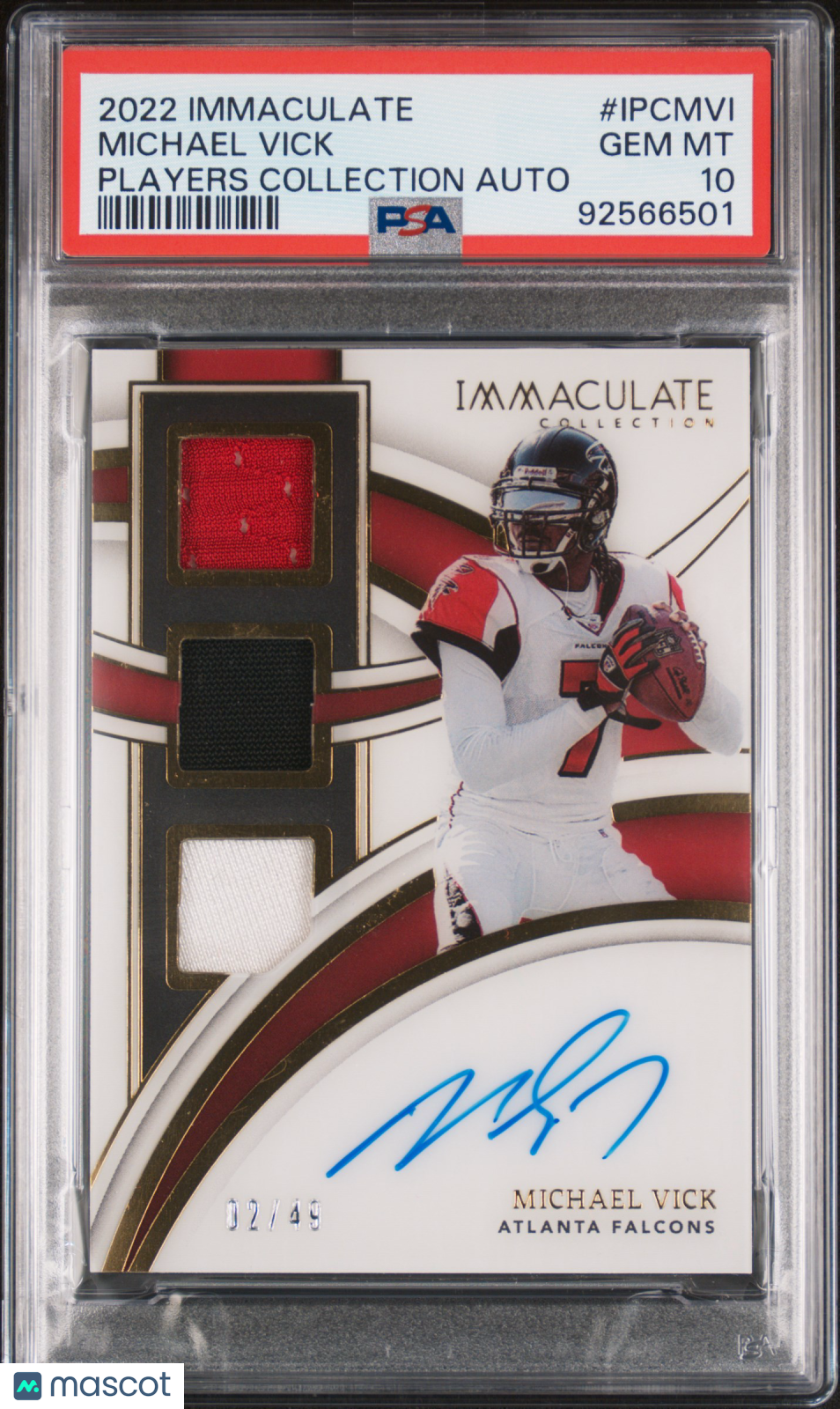 2022 Panini Immaculate Players Collection Autographs Michael Vick 02/49 PSA 10