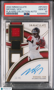 2022 Panini Immaculate Players Collection Autographs Michael Vick 02/49 PSA 10