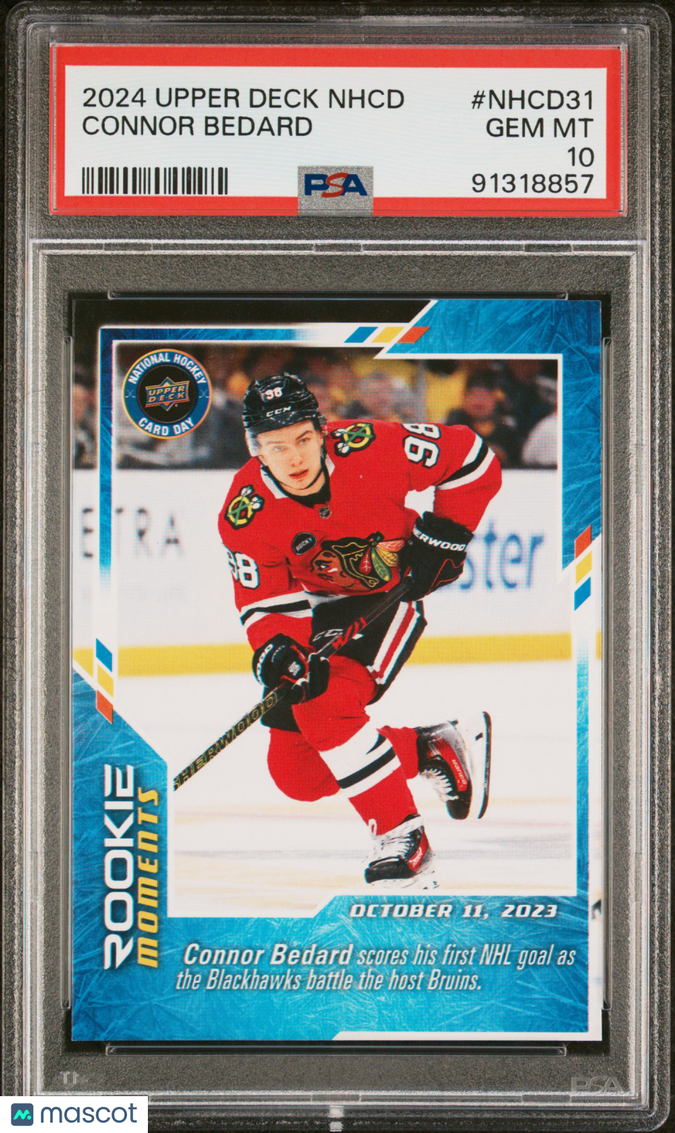 2024 Upper Deck National Hockey Card Day Connor Bedard #NHCD31 PSA 10
