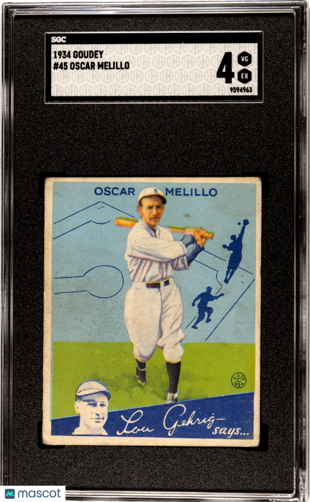 1934 Goudey Oscar Melillo #45 SGC 4